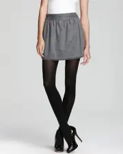 SZ 12 Diane Von Furstenberg "Addie" Wool Heathered Grey Pleated Skirt NWT $365