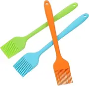 BESPORTBLE Set of 3 BBQ Brushes Silicone Basting Brush for Meat Pastry Desserts Sauce Heat Resistant Random