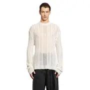 [ANN DEMEULEMEESTER] Halvar Irregular Rib Sweater Off-white