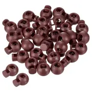 Cord Locks, 100 Pack Ball Spring Toggle Stopper, Date Red