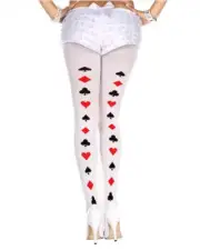 Poker Cards Back Seam Pattern Pantyhose