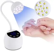 Kikugu UV Nail Lamp,36W Cordless Gooseneck UV Light Gel x Flash Cure Lamp with 3 Timers and Auto Sensor for Gel Polish Nail Art(White)
