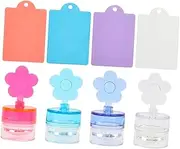 VICASKY 4 Sets Silicone Nail Art Stampers with Scraper Cartoon Shaped Manicure Tools for DIY Nail Designs for Home Use