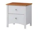 GENEVA 2 Drawer Bedside Table White Pine