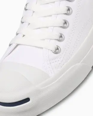 日本限定 Converse JACK PURCELL 基本款 開口笑 白色 帆布鞋 藍標/ 25 cm