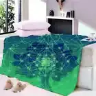 Blocking Points Trees Sky Line 3D Warm Plush Fleece Blanket Picnic Sofa Couch