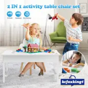 Kids Toys Storage Table Chair Set Building Blocks Activity Play Center Desk