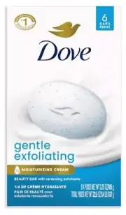 Dove Gentle Exfoliating - 6 Bar Soap - New - Free Ship