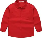 [Generic] 5t Boy T Shirt Shirts Spring Summer and Autumn New Styles for Boys and Girls Suit Collar Shirts Children's Solid Color Long Sleeved Performance Costumes Casual Youth Tops Boys