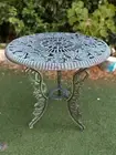 Heavy Cast iron Table Green Antique Like Outdoor Indoor garden Durable Lifetime