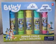 Bluey Jumbo Chalk Set With 5 Holders Outdoor Fun For The Summer Season