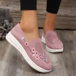 LARGE EMBROIDERED ROUND TOE SINGLE SHOES WOMEN PLUS SIZE2023
