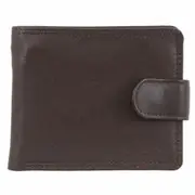 Milleni Mens 11cm Leather Flat Wallet Money/Card Holder w/ RFID/ID Window Brown