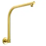 Brushed Gold Stainless Steel Swivel Wall Shower Arm Bathroom Gooseneck Outlet