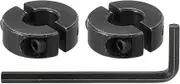 uxcell Bore 10 mm Double Split Shaft Collar 24 mm OD 9 mm Thickness Carbon Steel Locking Collar Clamp Style with Set Screw & Hex Wrench for Machine Tools Industry (Black, Pack of 2)