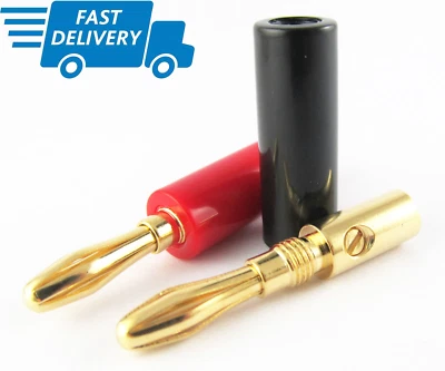 100pcs Gold Plated Speaker Cable Wire Hard Plastic Banana Plug Screw Connectors