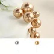 12 Faux Pearl Balls Cake Topper Picks Cupcake Decorations Party Events Supplies