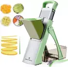 Safe Mandoline Slicer Adjustable Vegetable Food Chopper Detachable Blade Green