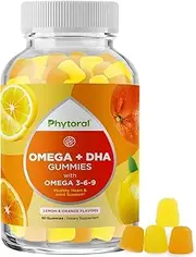 DHA Omega 3 Gummies for Adults - Delicious Vegetarian Omega 3 Supplement and Natural Gummy Vitamin with Plant Based Omega 3 6 9 - Chia Seed Based EPA DHA Omega 3 Supplement with Essential Fatty Acids