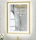 TETOTE Gold LED Mirror for Bathroom 20x28 Metal Frame Frontlit & Backlit Lighted