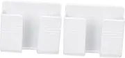 2Pcs Wall Mount Remote Control Holder Self Adhesive Phone Organizer Durable Wall Mounted Stand for Kitchen Bedroom Living Room Use