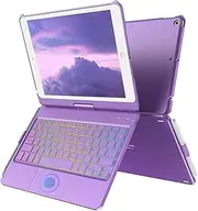 CC Store Touchpad Keyboard Case for iPad 9th Gen 10.2", "Multi-Touch & Backlit Keys, 360 Rotatable & Pencil Holder, Purple