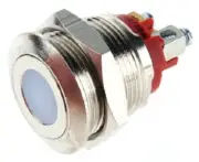 Apem PUSH BUTTON SWITCH 50mA Momentary SPST, Flat Button, Illuminated Red LED