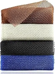 African Exfoliating Net Sponge, 33 inch Long Bathing Sponge Shower Body Scrubber Net for Back Skin Smoother, Daily Use (Black/Blue/Brown/Beige)