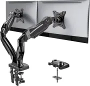 Dual Monitor Stand Full Adjustable Desk Mount Swivel VESA Clamp Grommet 13-30”