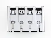 NEW - 4-String Bass Bridge, Lock-Down Saddles, Adjustable Spacing - CHROME