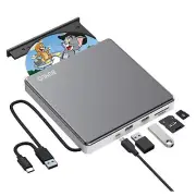 External CD DVD Drive USB 3.0 C CD/DVD ROM Burner CD DVD +/-RW Optical Disk D...