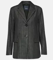['S Max Mara] 'S Max Mara Murano chambray blazer UK 6 black
