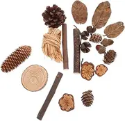 Forest DIY Craft Set Lifelike Pine Branches Wood Log Sticks for Thanksgiving Table Centerpiece Christmas Acorns Ornaments Rustic Home