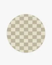 185' Round | Machine Washable Runner Rug | Kid & Pet Friendly | Indoor Rug | Jaque Checkered Stone Tufted Rug | Ruggable