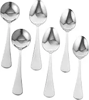 Zerodeko 6Pcs Stainless Steel Spoon Multipurpose Serving Soup Spoons Ergonomic Design for Comfortable Use for Soups Rice Stylish Tableware for Home Restaurant
