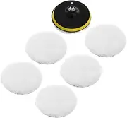 BELLIFFY 1 Set Car Polishing Pads Set with Hook and Loop Attachment Durable Wool Buffing Pads for High Efficiency Polishing and Waxing for Car Detailing and Restoration