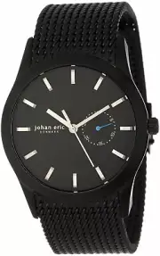 Johan Eric Men's JE1300-13-007 Agersø Black Ion-Plated Black Dial Date Watch
