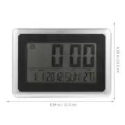 Electronic Clock Timed Alarm Digital Lcd Wall Office Travel Temperature