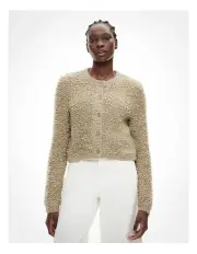 [Witchery] Textured Button Cardigan in Light Khaki