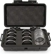 CASEMATIX Coin Case Fits 30+ Coin Holder Capsules for Silver Dollar, American Silver Eagle And More Coin Collection Supplies in Customizable Waterproof Airtight Coin Storage Box Foam up to 52mm