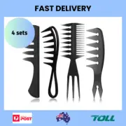 4 Sets of Anti-Static Large Tooth Comb, Texture Comb, Men'S Oil