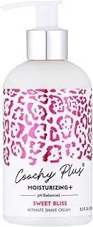 Coochy Plus Intimate Shaving Cream SWEET BLISS For Pubic, Bikini Line, Armpit - Rash-Free With Patent-Pending MOISTURIZING+ Formula Prevents Razor Burns & Bumps, In-Grown Hairs (Bottle 8.5oz)