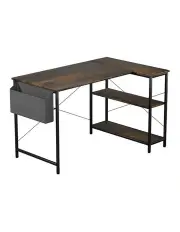 [Levede] L Shaped Computer Desk 100cm in Brown