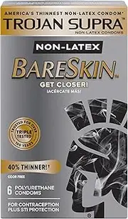 Trojan Supra Ultra Thin Microsheer Polyurethane Lubricated Premium Condoms, 6/Pack, 6 Ea