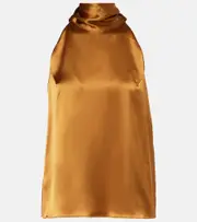 [Galvan] Galvan Sienna halterneck satin top AU 12 brown