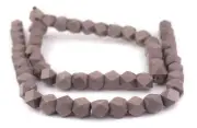 Brown Diamond Cut Natural Wood Beads 15mm Faceted 16 Inch Strand
