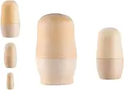HONITANO 1Set Wooden Matryoshkas Unfinished Dolls for DIY Crafting Nesting Dolls for Creative Family Fun Present for Boost Imagination and Creativity
