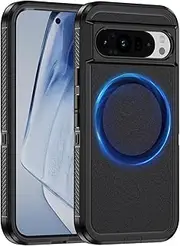 [RUNGOS] Heavy Duty Magnetic for Google Pixel 9 Pro XL Case MagSafe [Strong Magnetic] Dual-Layer Rugged Protection Case for Google Pixel 9 Pro XL Phone Case, 15Ft Military-Grade Shockproof Bumper Cover