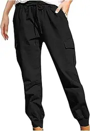 [TANGNADE] Womens Hiking Pants Tall Athletic Cargo Pants Lightweight 4 Pockets Womens Trouser Hiking Loose Pants 2024