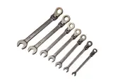 X-Steel Cr-V Flexible Ratchet Head Combination Ring Open Spanner 8-22mm 8pc Set
